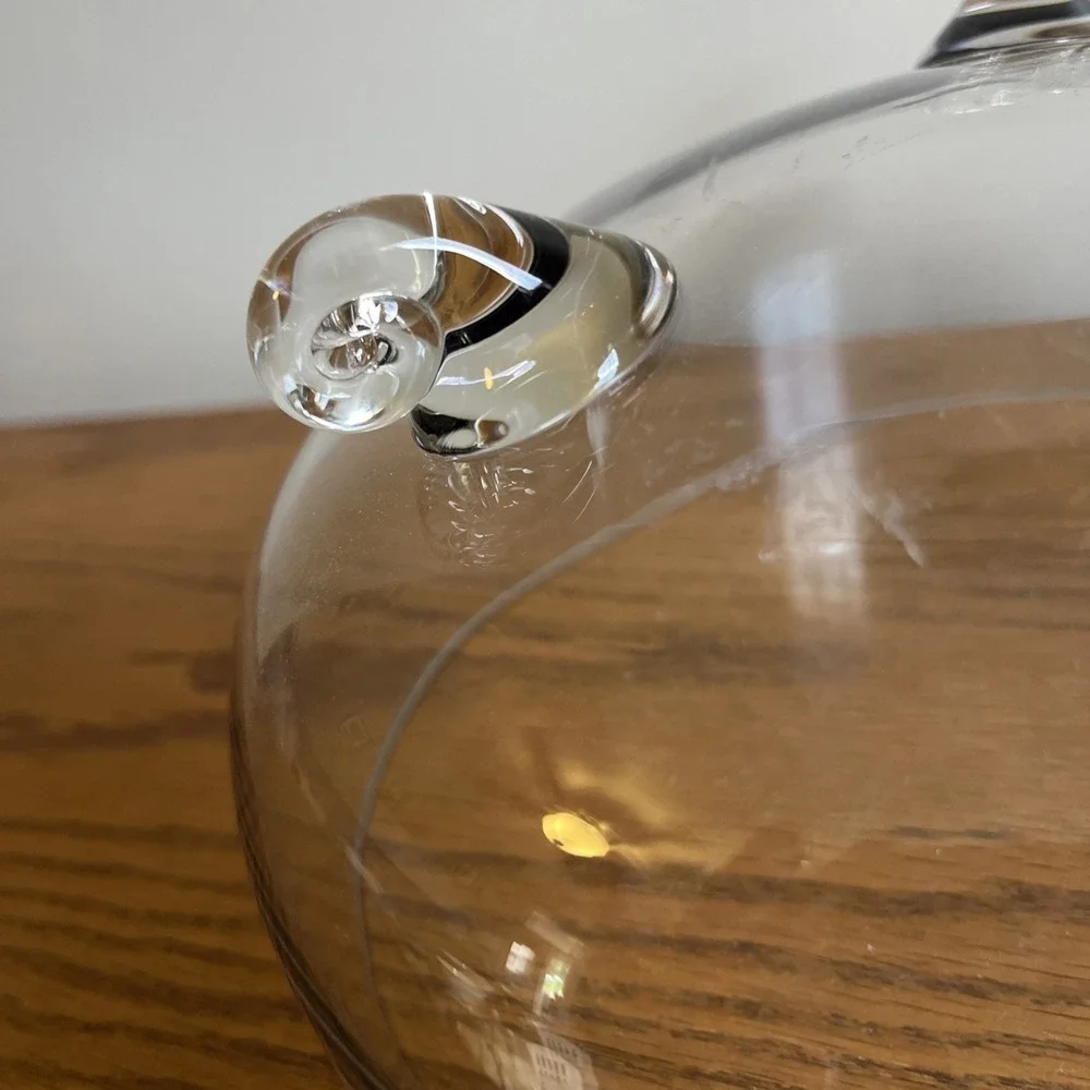 Vintage Scroll Footed Clear Glass Compote Centerpiece Bowl Lightweight Delicate